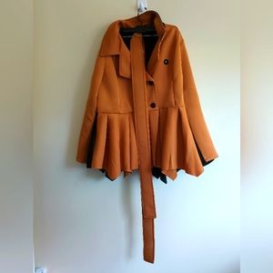 Nuuts Hip length double-breasted color block Pea Coat Nwt